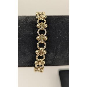 Gold Tone Circle Ball Bar Bracelet